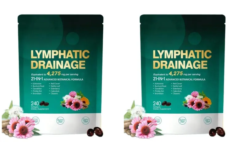 Lymphatic Support Softgels with Echinacea Dandelion Herbal Supplement 21-in-1 Botanical Formula for Lymph Flow System 240 Count — image 9
