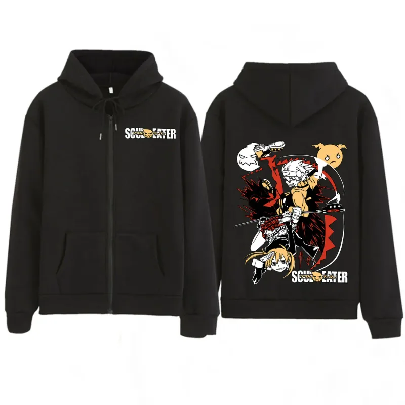 Anime Soul Eater MAKA ALBARN Zipper Hoodies Funny Men's Women Clothing Fashion Oversized Clothes Casual Long Sleeve Streetwears — image 1