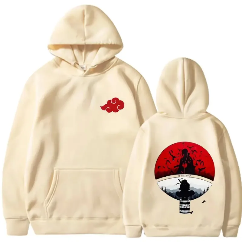 Naruto Itachi Hoodie Akatsuki Crow Anime Print Street Styles Unisex Men Women Oversized Casual Sweatshirts Long Sleeve — image 7