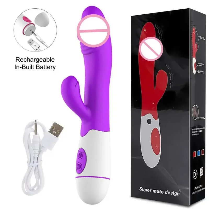 30 ความเร็วชาร์จมือถือซิลิโคนผู้ใหญ่ Clit Clitoral Clitoris Sex Toy G Spot Dual มอเตอร์กระต่าย Vibrator สำหรับผู้หญิงหญิง — image 11