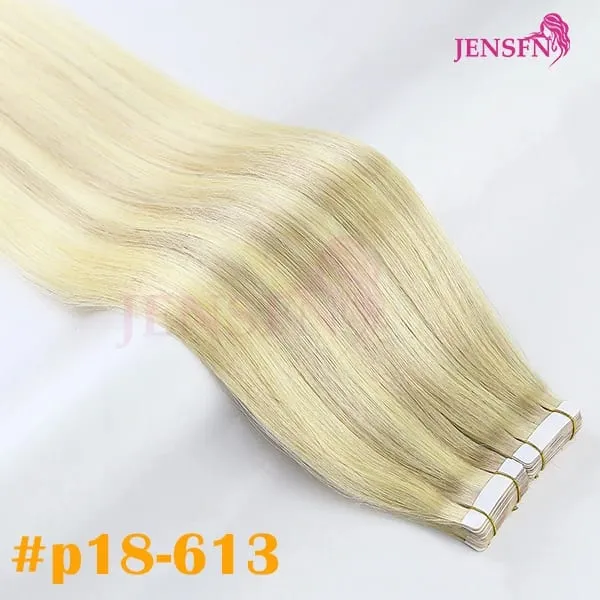 Tape In Hair Extension 100% Real Human Hair Straight Hair Seamless Invisible Skin Weft Remy Tape Ins Brown Blonde Womem — image 17