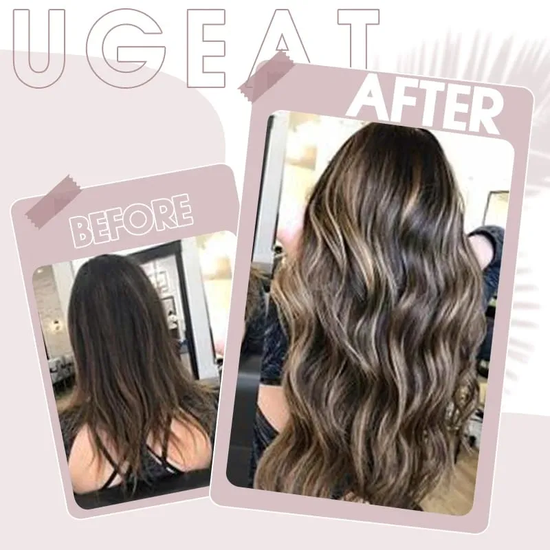 Ugeat Flat Tip Hair Extensions Human Hair Pre-bonded Hair Extensions 14-24" Keratin Flat Human Hair Balayage Farve Hår 1g/1s — image 5