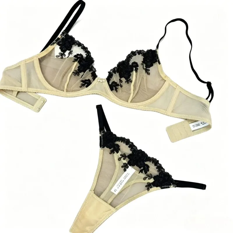 Nouveau Modèle Ensemble Soutien Gorge Culotte Dentelle Ultra Fine Brodée Femme Push Up Sans Couture Confortevole Lingerie Intime — image 1