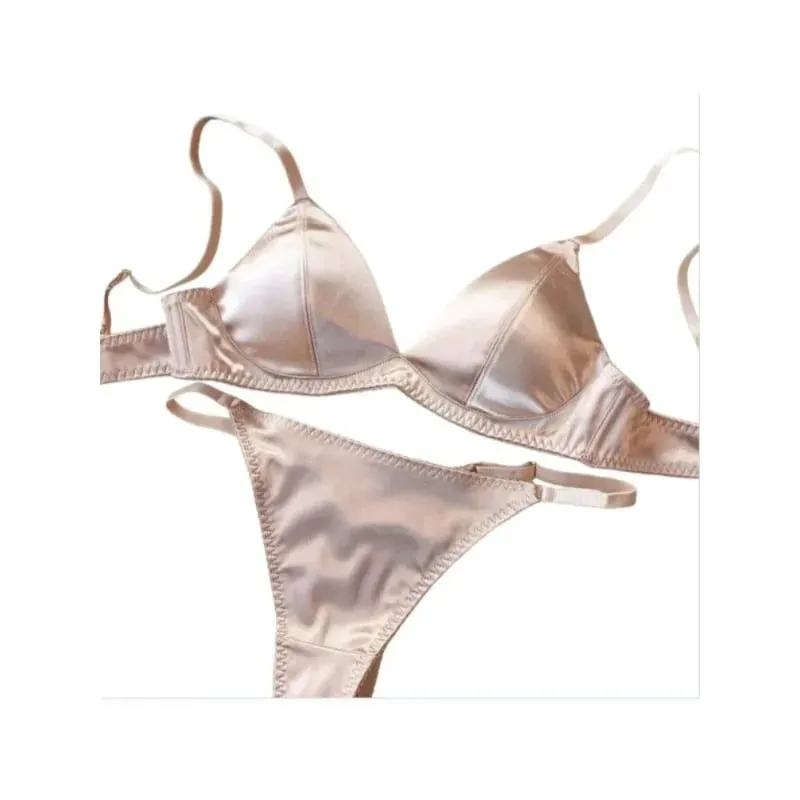 Summer Sexy Bralette for Women Deep V Neck Push Up Triangle Bra Thin Strap Backless Lingerie Small Chest Bikini Top Comfortable — image 1