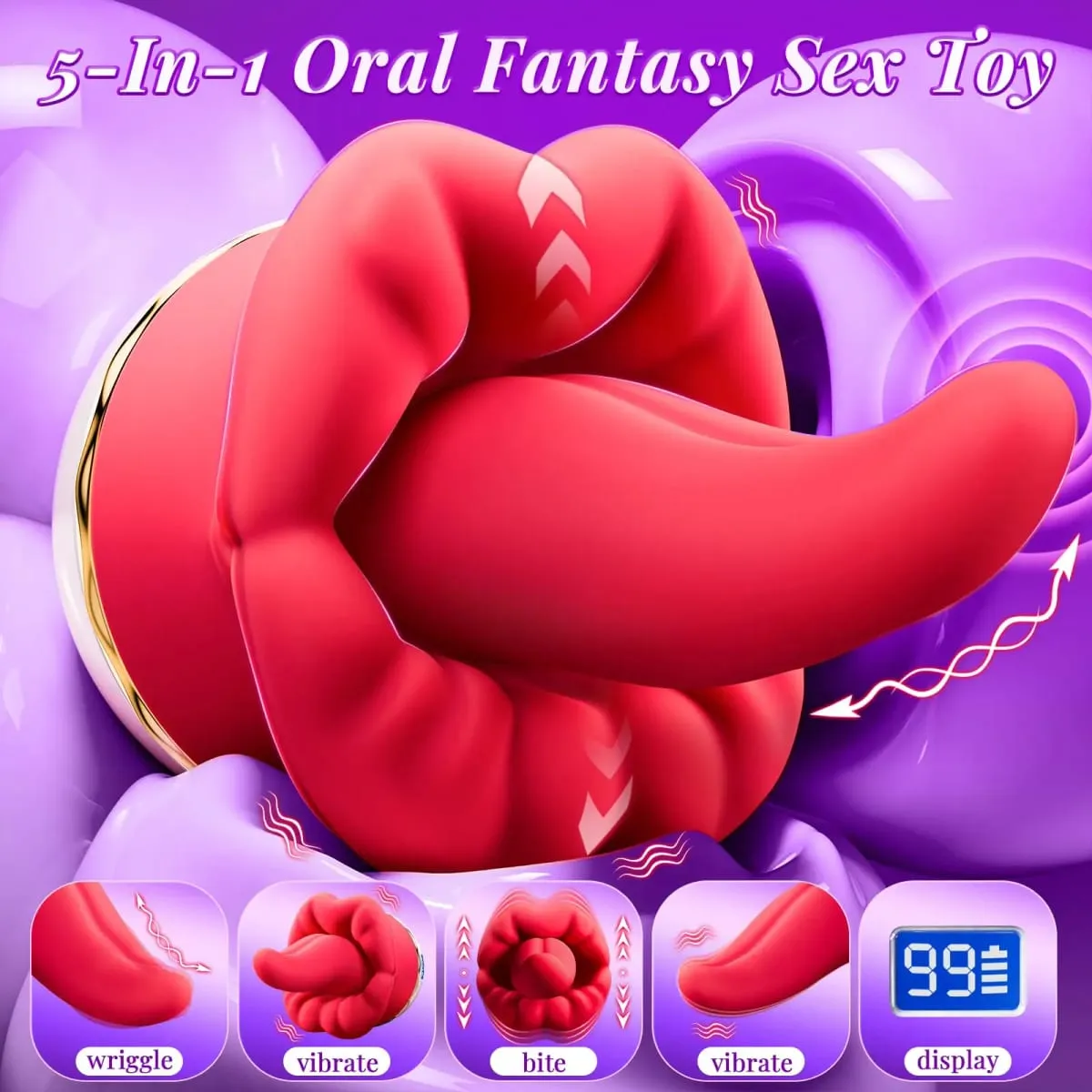 2025 New Swing Tongue Licking Vibrator Thrusting Dildo Nipple Clitoral Stimulator Female Masturbation Oral Sex Tools for Women — image 2