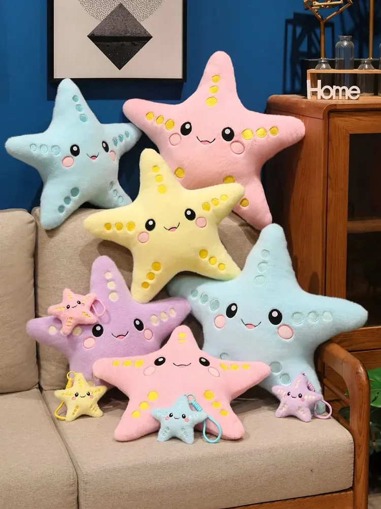 12/43cm Starfish Star Plush Pillow Stuffed Smiling Ocean Animal Colorful Cushion Sofa Chair Decor Present