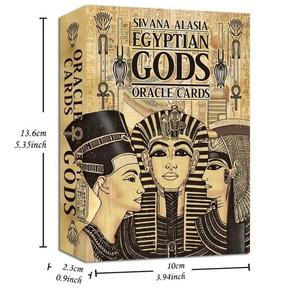 Egyptian Gods Oracle Cards - 12.6*8.9cm Ancient Egypt Divination Deck for Meditation Guidance - Papyrus Art Style