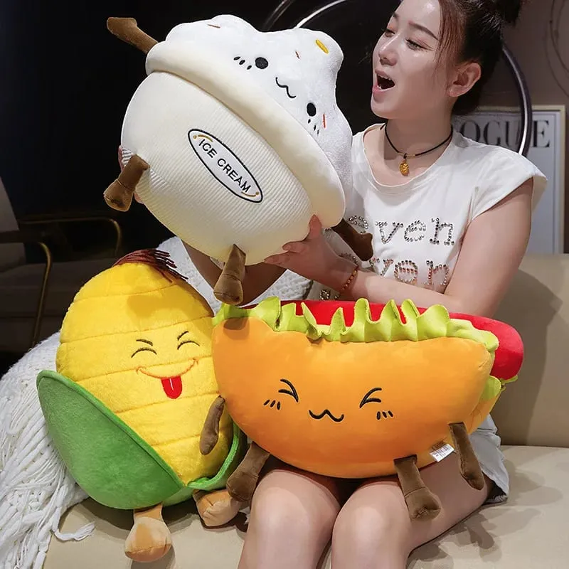 Corn Fries Chicken Leg Throw Pillow Simulation Food Plush Sofa Cushion Adorably Room Decor Toy Accompany Sleep Toy Creative Gift — image 8