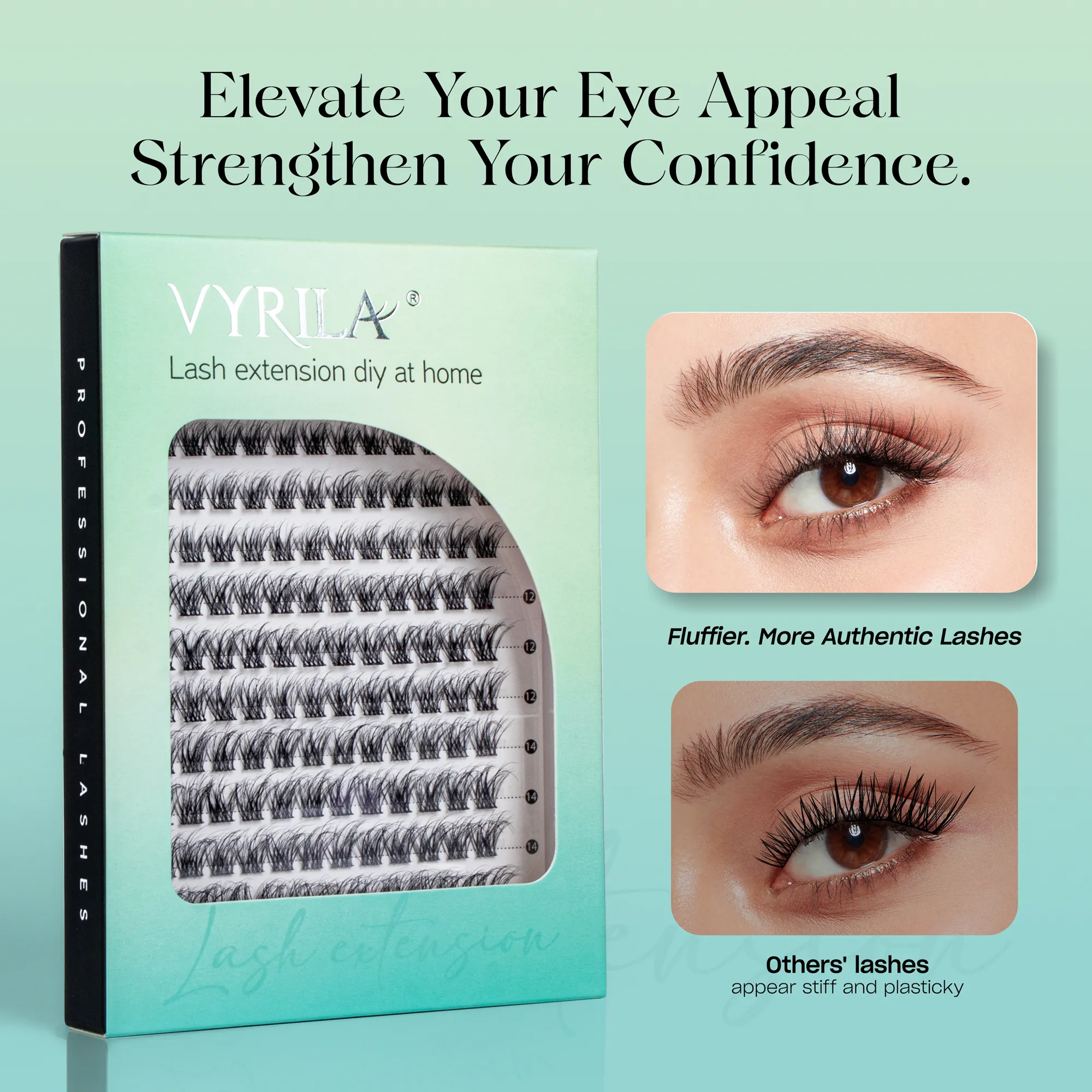Individual Lashes Cluster C Curl Mix Lash Clusters 3D Wispy DIY Extension Eyelash 0,1mm Super Thin Band Resuable Natural Lashes — image 4