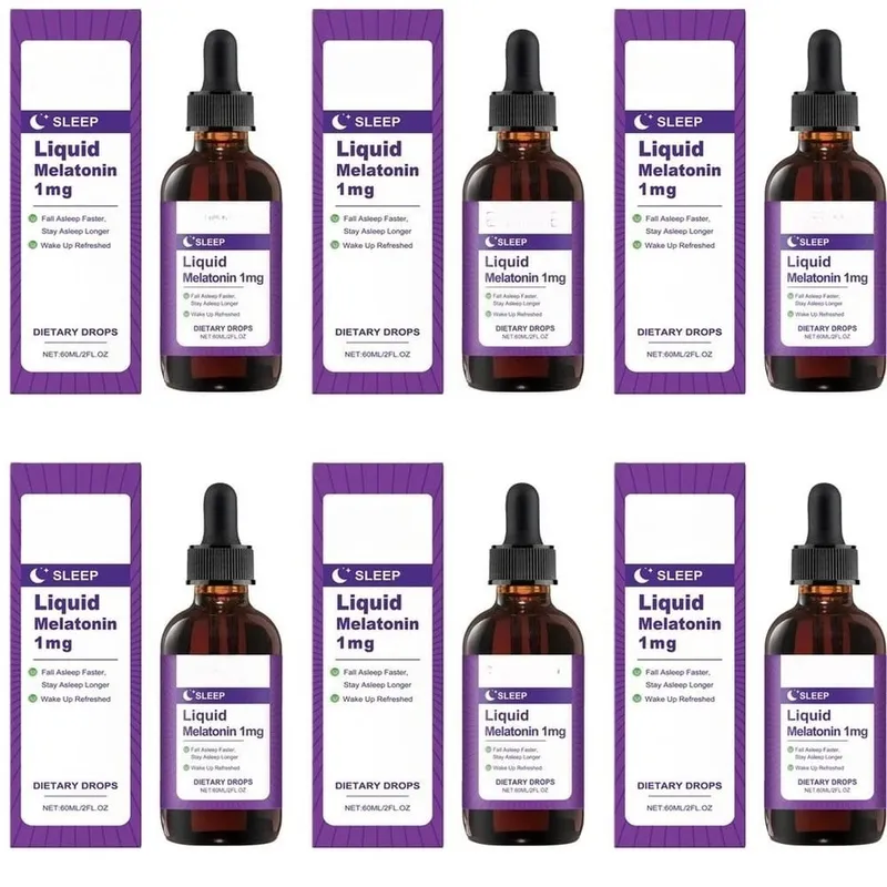 Liquid Melatonin 1 Mg Sleep Drops Mint Leaf Extract Fall Asleep Faster Stay Asleep Longer Wake Up Refreshed 60 ML