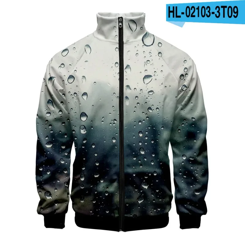 Harajuku Popular Rain 3D Print Zipper Raglan Jacket Windbreaker Boys/Girls Comfortable Stand Collar Jackets Coats — image 31