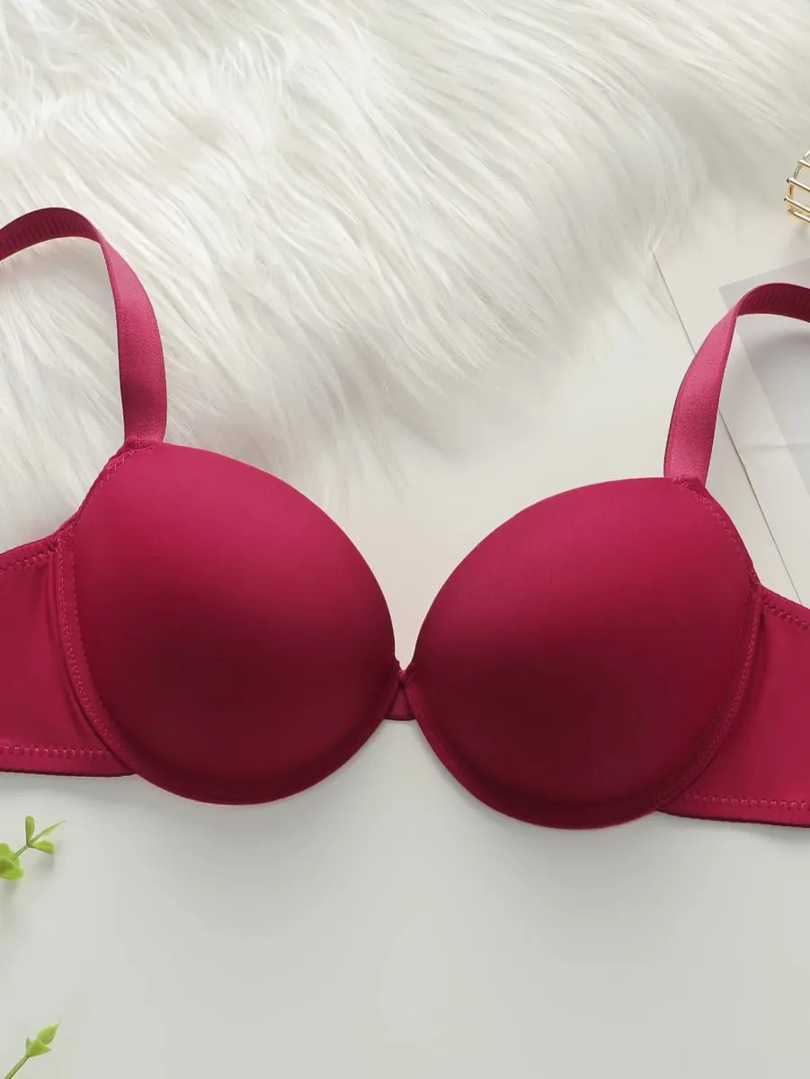 Thickened chest cushion gathering and lifting underwear set red sexy 2-piece set preferred for dating and gift giving B2051 — image 3