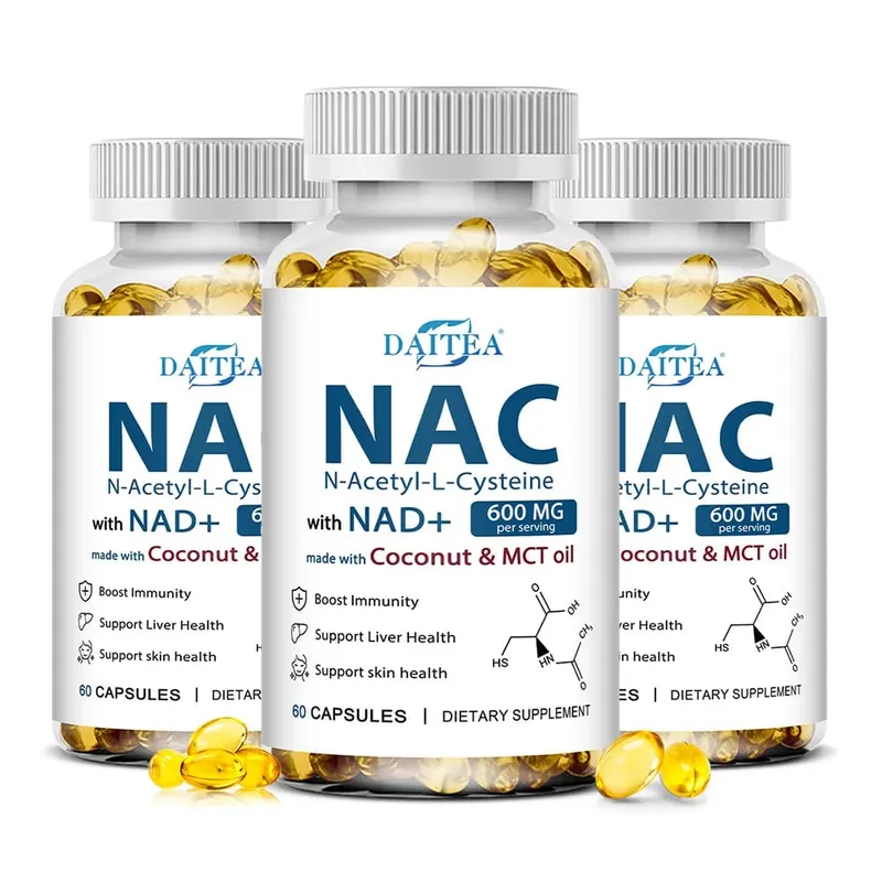 N-Acetyl Cysteine NAC Supplement with NAD+ Antioxidant Support Support Liver Health Skin Health Gluten Free 120 Capsules — image 10