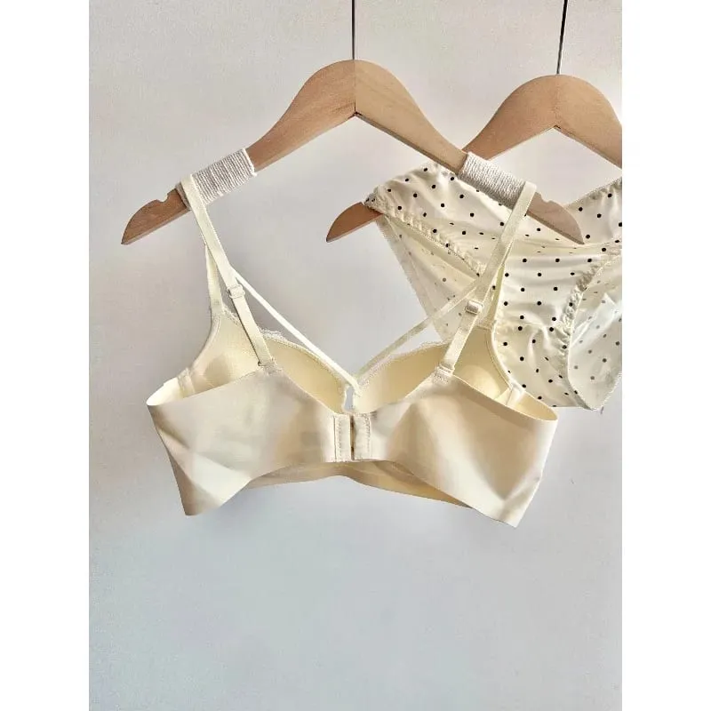 French Lace Push Up Bra Set Polka Dot Small Cup Shaping Sweet Sexy Erotic Lingerie Comfort Underwire Women Intimate Apparel S-xl
