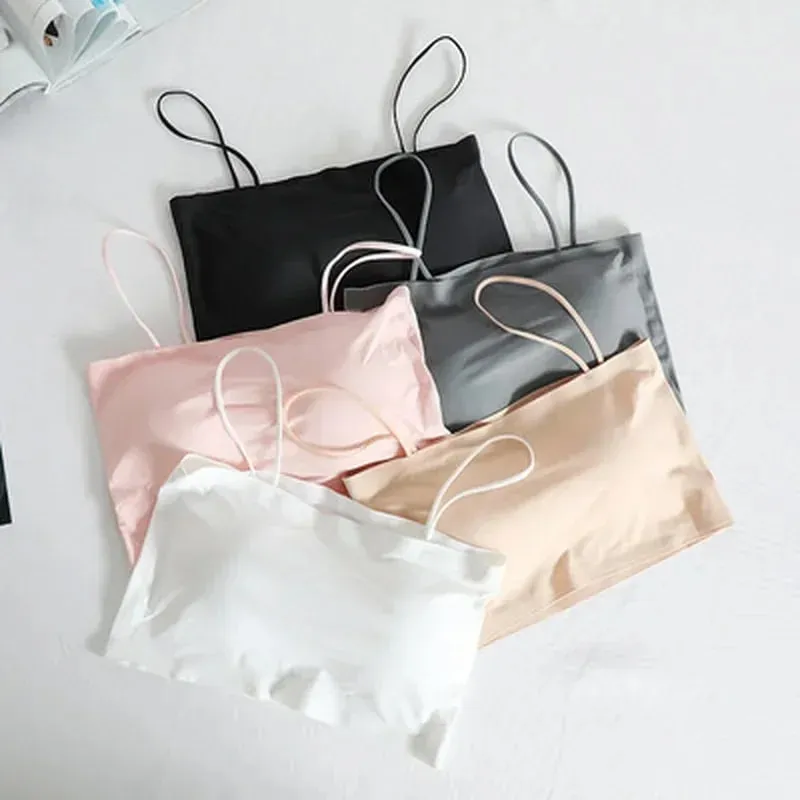 Women's Ice Silk Seamless Cami Tops Smooth Breathable Sleeveless Spaghetti Strap Vests for Summer Layering Casual Daily Wear — image 6
