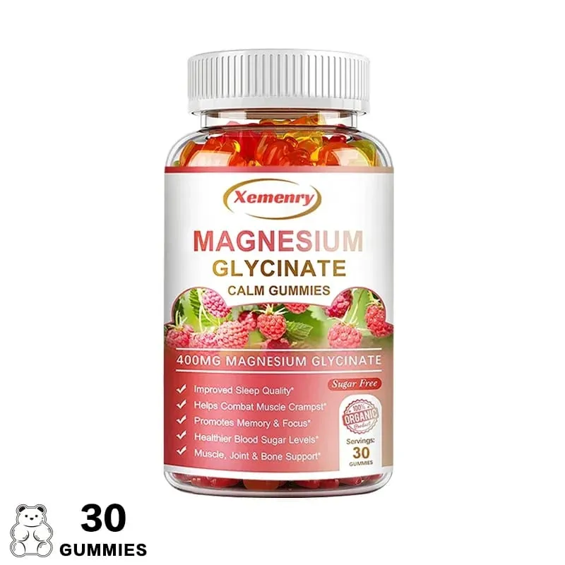 Magnesium Glycinate Gummies Lugn lindrar stress Stöd Sömnstöd Minneskoncentration och muskelspasmer