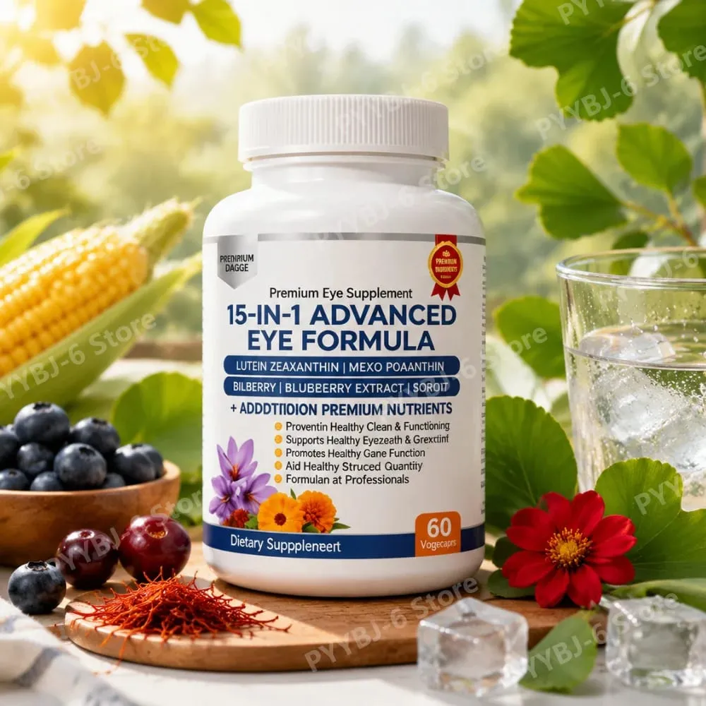 15-in-1 Advanced Eye Formula Supplement with Lutein Zeaxanthin Bilberry& Premium Nutrients Supports Healthy Vision 60Veggie Caps — image 1