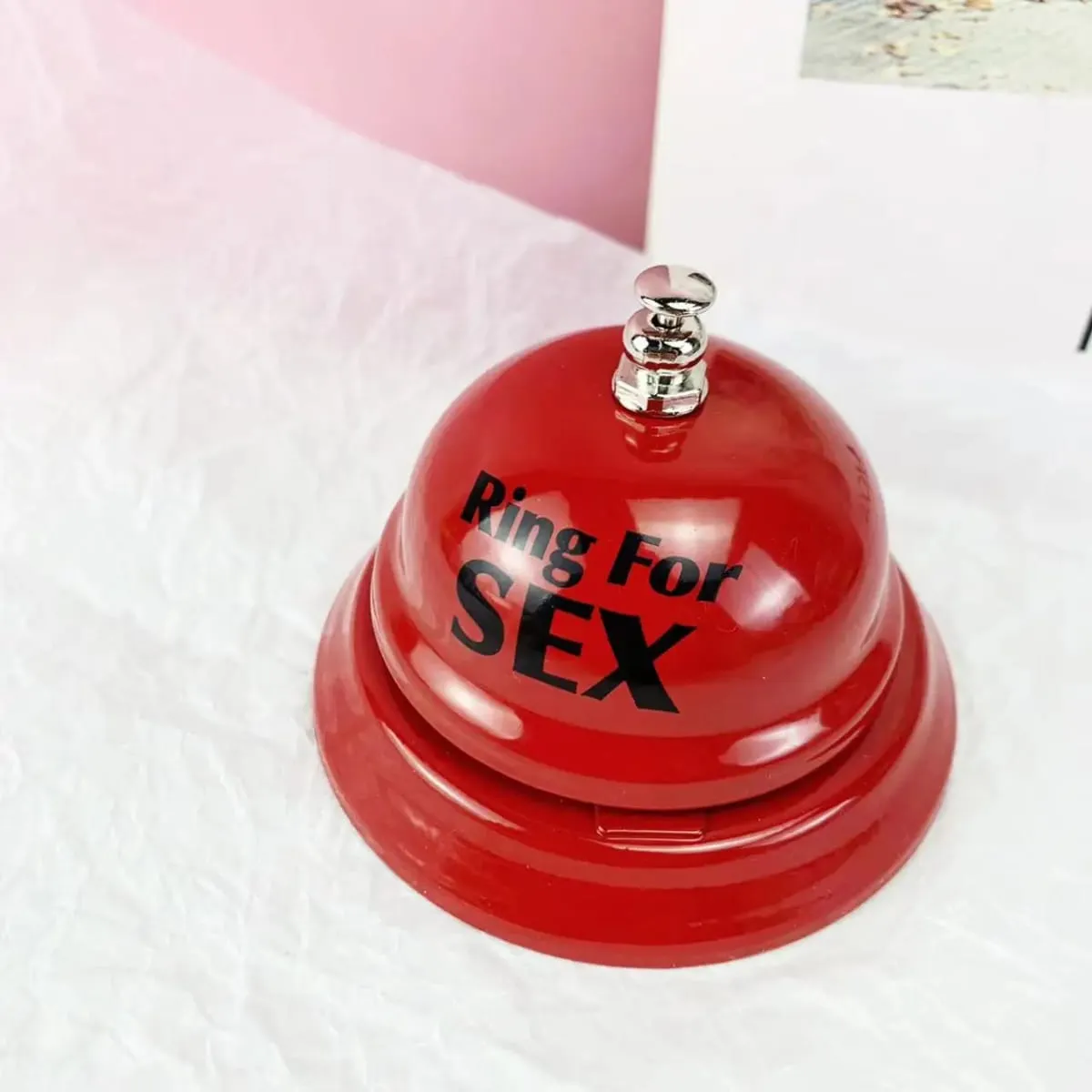 Couple Flirting Red Metal Sex Funny Table Ring Bell Sex Bell Ring Toy Game Novelty Gift Creative Red Bell — image 3