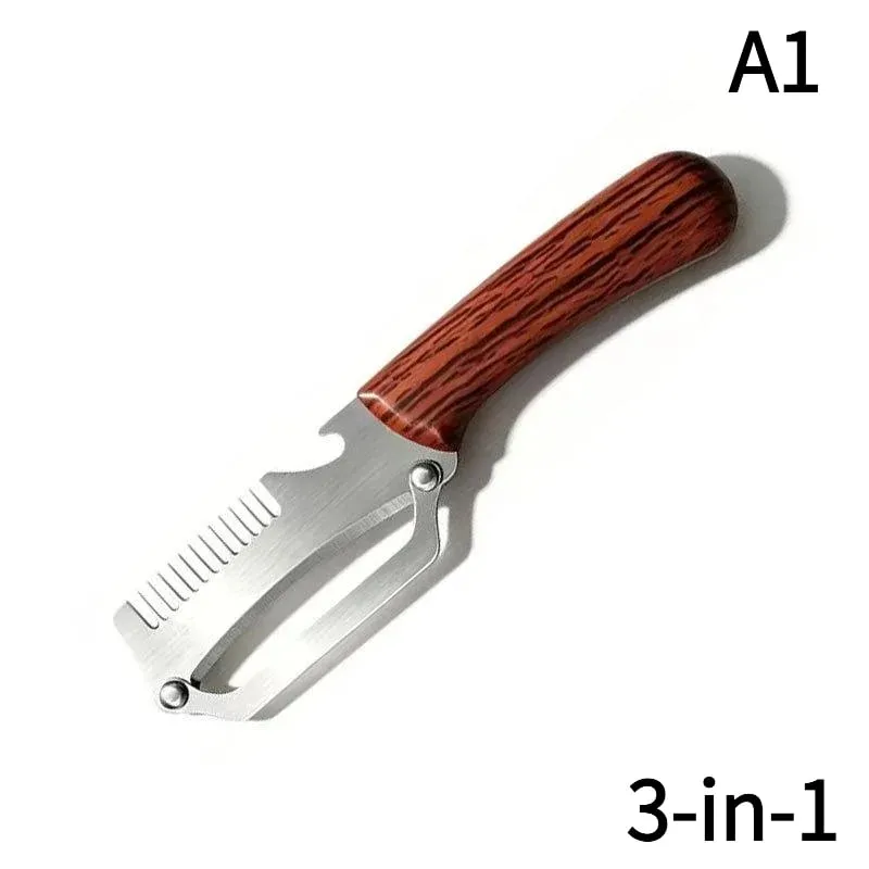 1Pc 2-in-1 3-in-1 Multifunctional Vegetable Peeler With Bottle Opener For Peeling And Slicing Fruits Shredding Scallions.