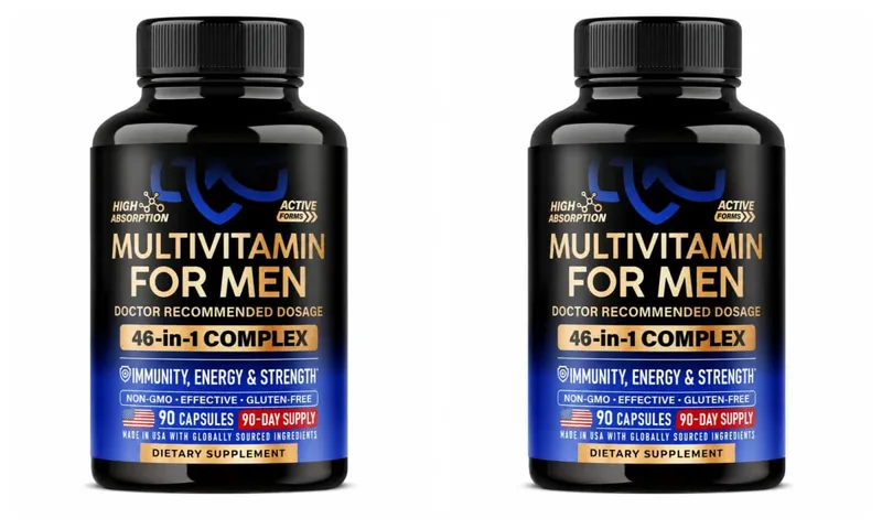 Multivitamin for Men 90 Capsules B Complex B12 Vitamin D3 K2 Zinc Magnesium Plant Extract Blend Non GMO Daily Nutrition Support