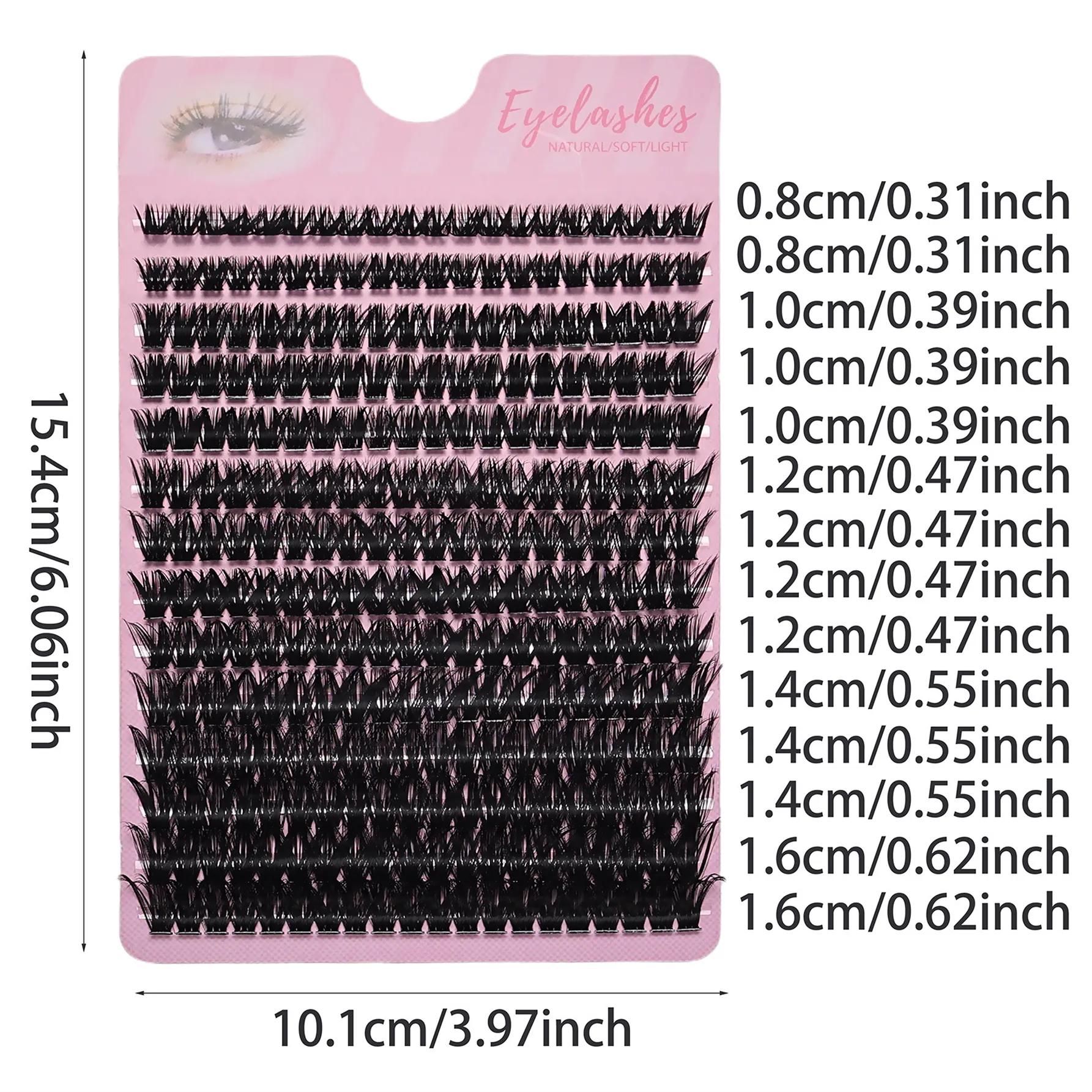280Pcs 80D D Curling Fake Eyelashes Thick Individual Extensions 8-16mm Dense Volume Cluster Lashes DIY Easy Apply for Eye Makeup — image 4