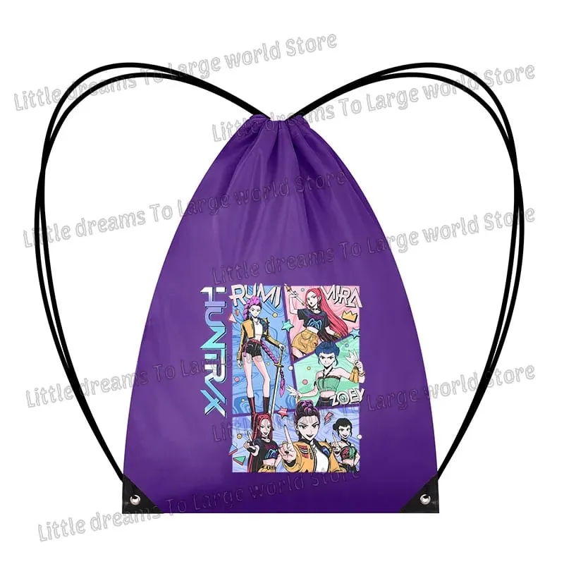 Anime Figure Drawstring Bag Portable Backpack Large Capacity Gym Sports Clothes Organizer Storage Pouch Bundle Pocket Women Gift — image 25