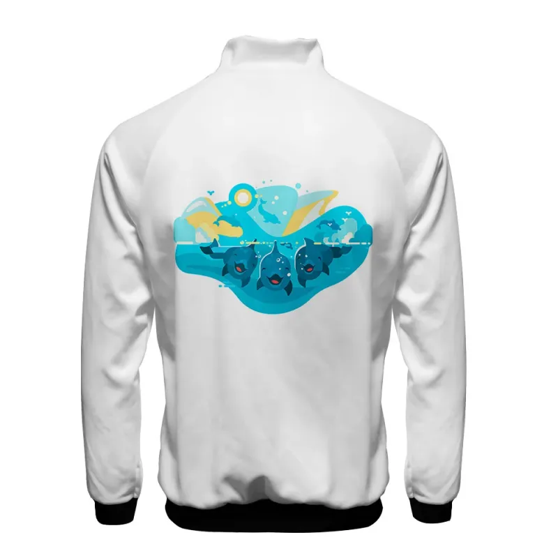 Popular Marine animals dolphin 3D Print Zipper Raglan Jacket Windbreaker Boys/Girls Comfortable Stand Collar Jackets Coats — image 8