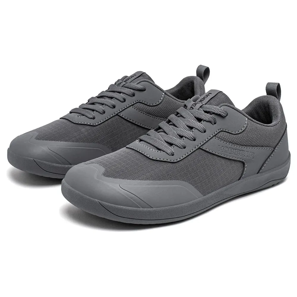 Chaussures à bout large hommes femmes minimaliste maille baskets en cuir artificiel à lacets chaussures de marche légères et respirantes