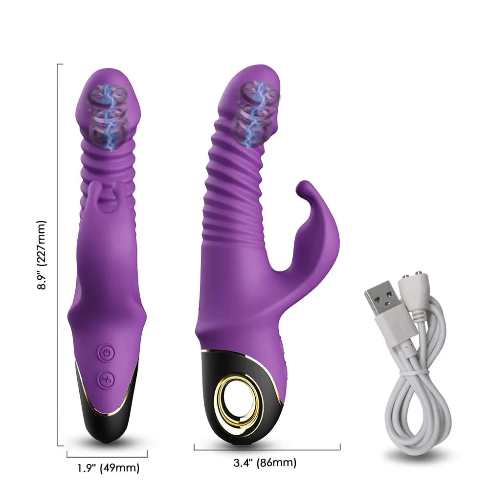 9 Mode Automatic Telescopic Rabbit Vibrator for Women G Spot Clitoral Stimulator Female Masturbator Adult Sex Toys