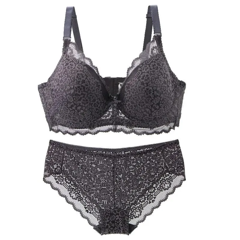 2024 Set Bra Baru Hitam Putih Kelabu Merah Biru Beige 34/75 36/80 38/85 40/90 42/95 44/100 Seluar Dalam BCDE Untuk Pakaian Dalam Wanita — image 4