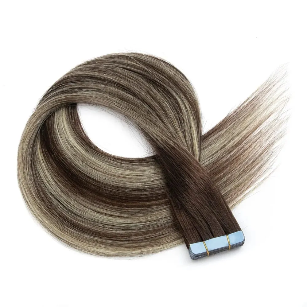 Real Human Hair Tape in Extensions 16'' 20'' Natural Straight High Light Seamless Tape Hair On Double Sided Tape 20pcs 30g/pack — image 17