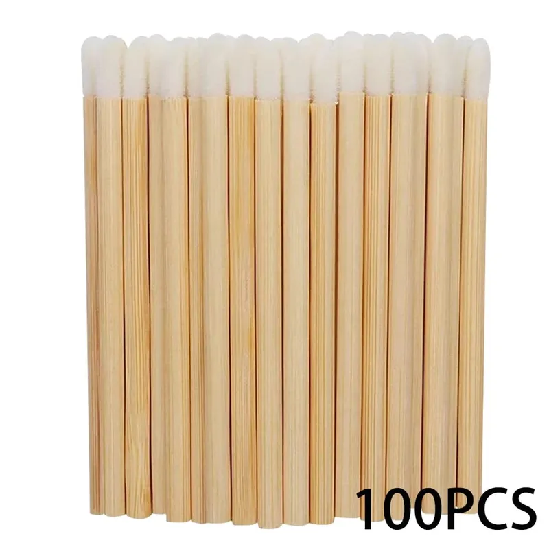 50/100pcs Lip Brushes Bamboo Handle Lip Brushes Lipstick Gloss Wands Applicator Makeup Tool For Eyelashes Extension Accessories — image 8