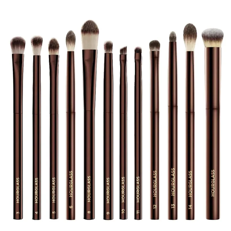 Set di pennelli per trucco per occhi a clessidra Set di pennelli cosmetici per ombretti di lusso Miscelazione Modellatura Contorno Evidenziazione Fodera per correttore per sopracciglia