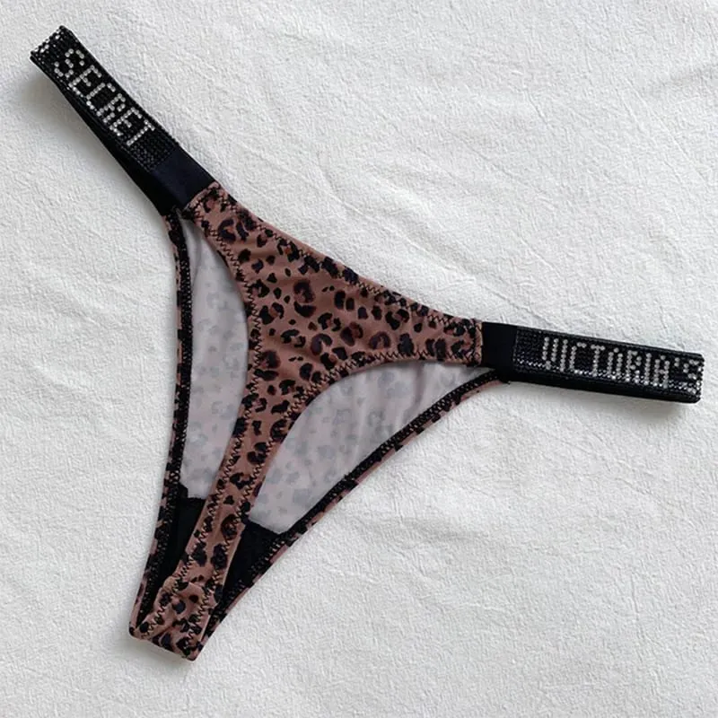 2025 New Sexy Pink Brand Lingerie Female Intimate Underwear Rise Women Panties Bra Rhinestone Letter Comfort Brief — image 8