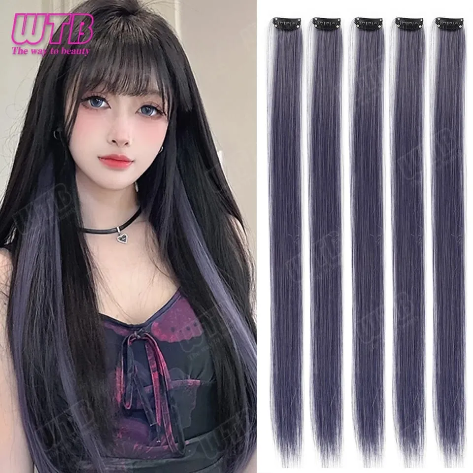10 PCS Colored Synthetic Hair Extension Wigs for Women BB Clip Style Straight Hair Extension Wigs Suitable for Holiday Events — image 22