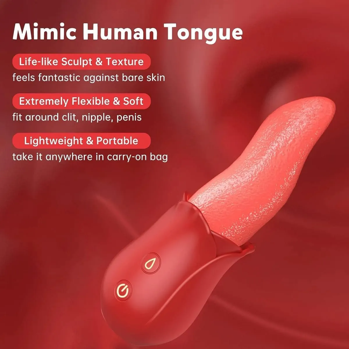 Clitoral Vibrator Adult Sex Toys for Women Rose Sex Toy Realistic Tongue Vibrators Toys for Licking Clitoris Nipple Massager