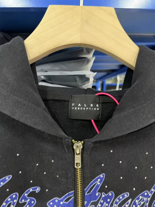 False Rhinestone Starry Sky Pattern Print Washed Zipper Loose Hoodie Street Casual Cotton Versatile Sports Trendy Sweatshirt — image 18