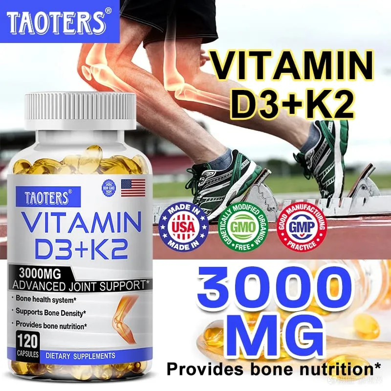 3000 mg 비타민 D3+K2 건강 보조제 - 뼈의 정밀성과 전반적인 건강을 위한 칼슘 보조제 — image 1