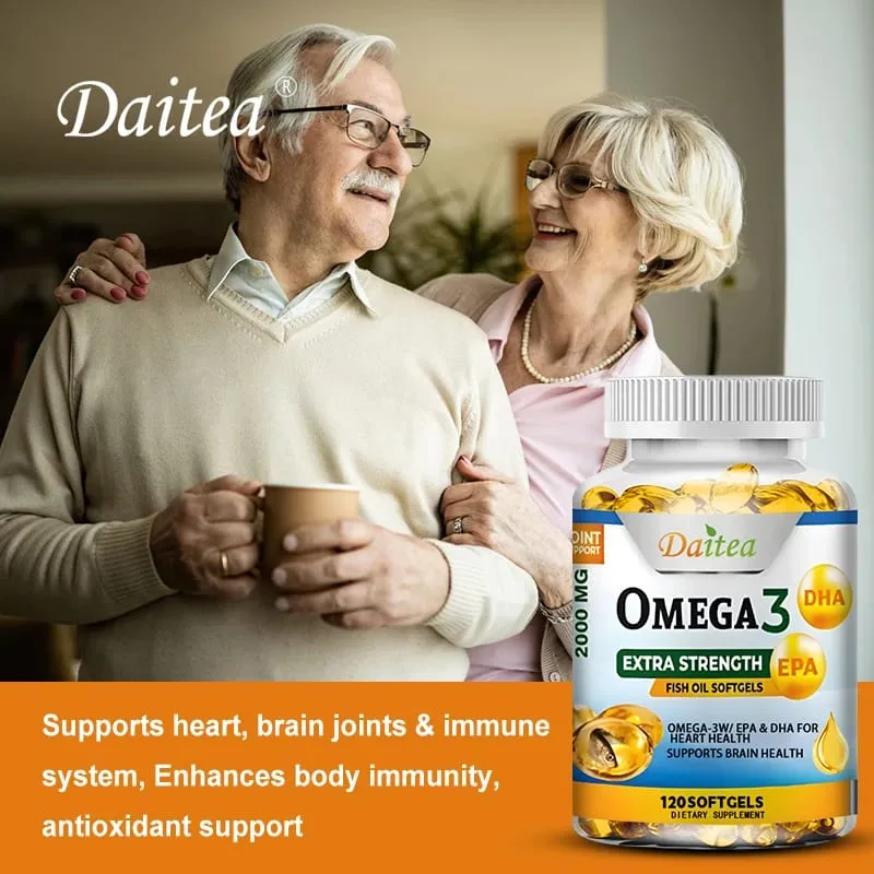 Daitea Omega 3 visolie – EPA & DHA 2000 mg – 60/120 capsules – algehele gezondheid en immuunondersteuning Niet-GMO glutenvrij — image 4
