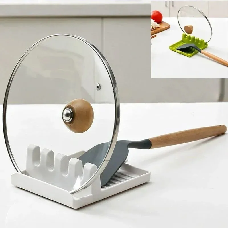Tempat Tutup Panci Mendukung Sendok Penutup Panci Sandaran Spatula Berdiri untuk Peralatan Dapur Nyaman Aksesori Alat Organizer Kompor