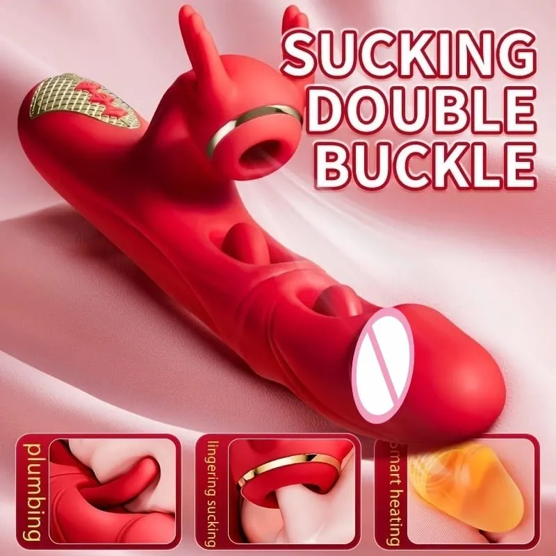 4in1 Thrusting Dildo Vibrator for Women Heating G Spot Clitoris Stimulator Sucking Vaginal Massager Sex Toys Female Masturbator — image 2