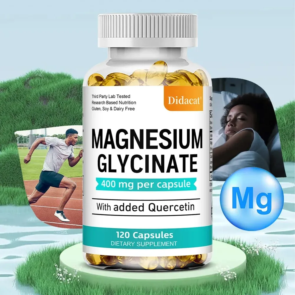 Magnesium Glycinate - med Quercetin Förbättra kardiovaskulär hälsa Minska stress och främja hälsosam sömnmuskeltillväxt — image 1