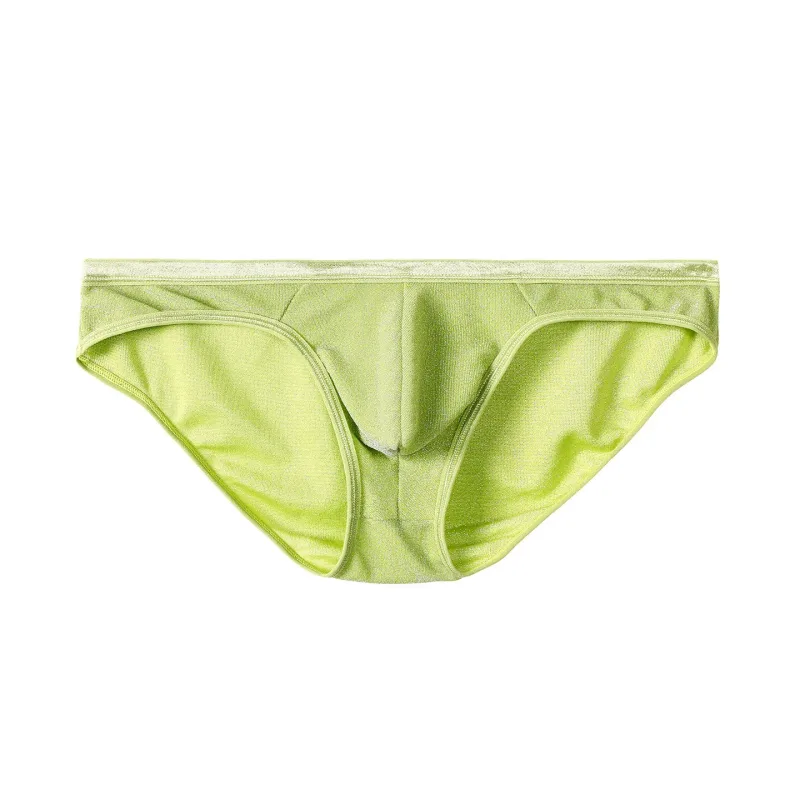Men's Ice Silk Triangle Panties Sexy U-Shape Thin Briefs Breathable Mesh Low-Waist Underwear — image 19