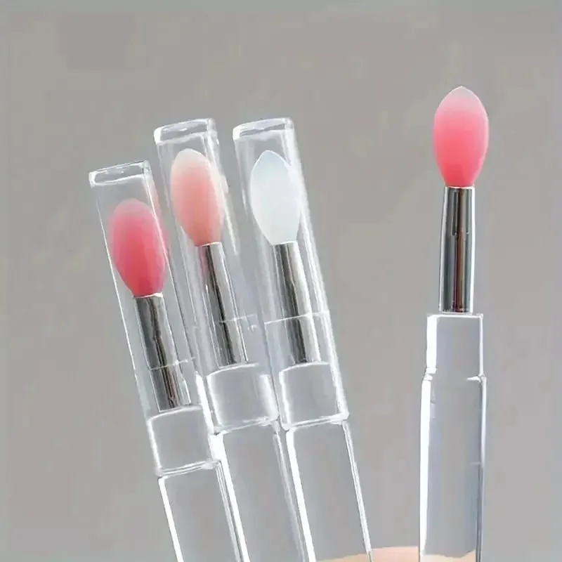 1/3PCS Portable Silicone Lip Brush With Cover Soft Multifunctional Lip Balm Applicator Lipstick Lipgloss Makeup Brushes — image 1