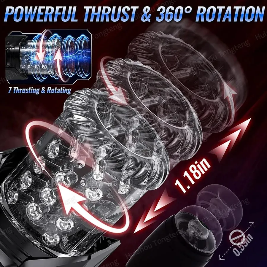 Adult Toys Automatic Masturbator Stroker with 7 Thrusting Rotating 7 Licking Vibrating Modes Hands-Free Sex Machine Pocket Pussy — image 5