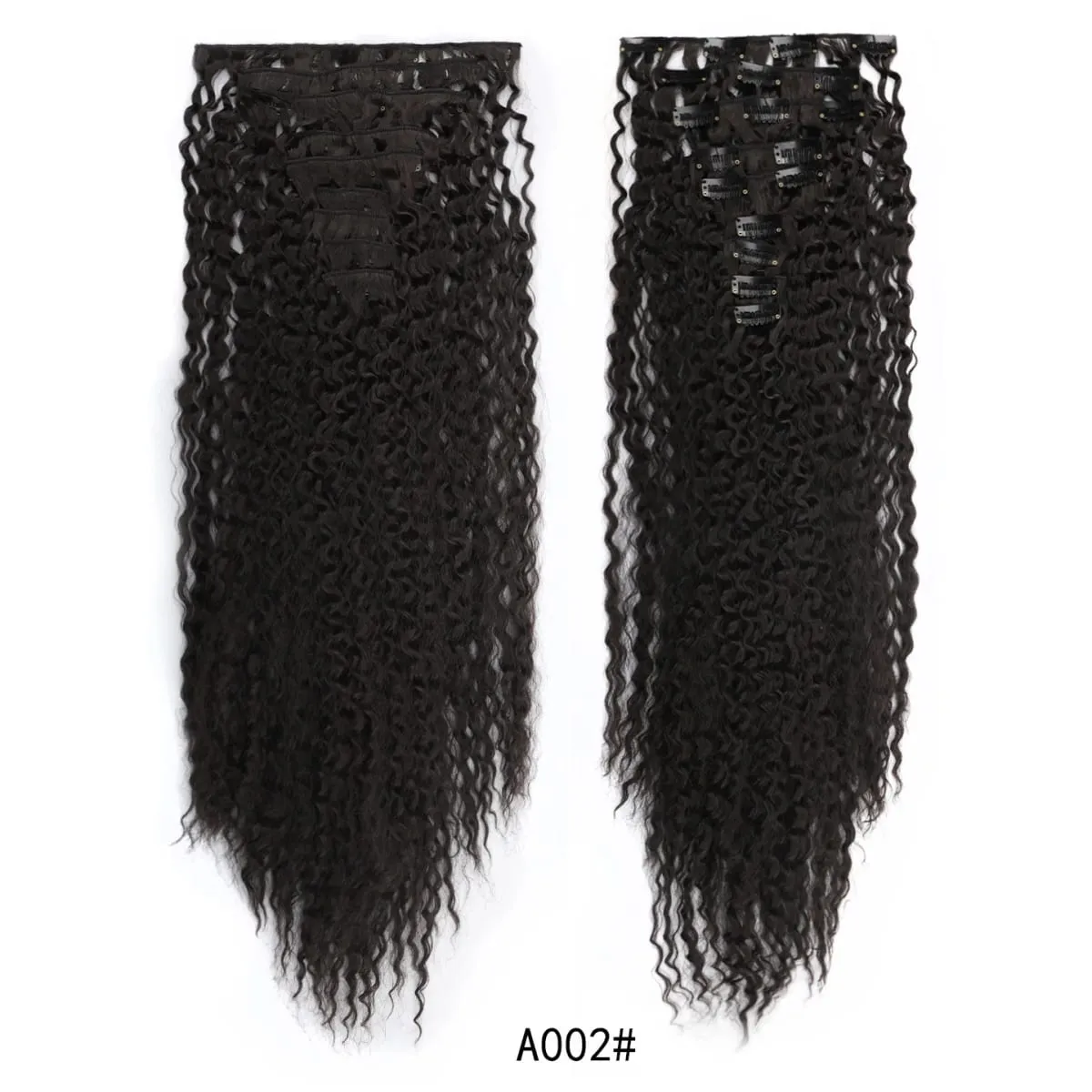 9PCS Clip-in Hair Extensions Kit Long Soft Curly Hair Extension Synthetic Kinky Curly Hairpieces Full Head Fake Pieces for Women — image 8