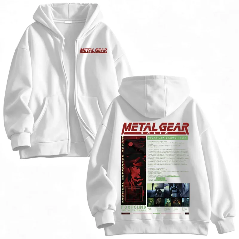 Metal Gear Solid MGS1 Solid Snake Game Zipper Hoodies Men's Women Clothing Fashion Gothic Zip Up Hooded Sweatshirts Jackets Coat — image 4