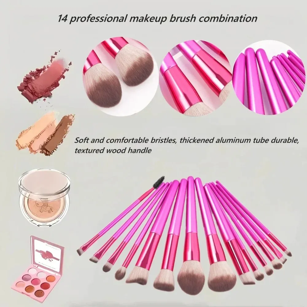 1-14pcs Makeup Brushes Tools Set Make Up Brush Tools Kits for Eyeshadow Eyeliner Cosmetics Brushes Maquiagem Soft Skin-Friendly — image 3
