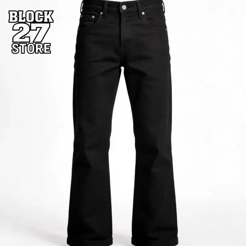 Mens Jeans Harajuku American Retro Black Flared Denim Pants Loose Straight Wide Leg Streetwear Summer Casual Vintage Unisex New
