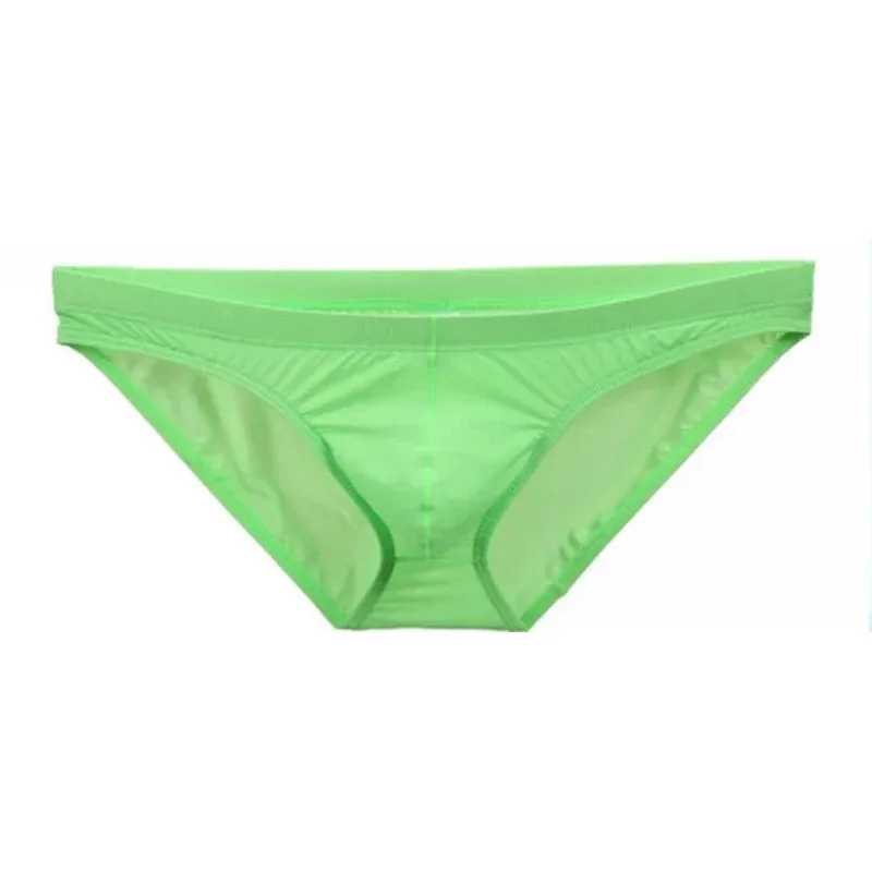 Men's Ice Silk Panties Sexy Underwear Man Briefs Ultra Thin Translucent Penis Pouch Low Waist Underpants Lingerie — image 4